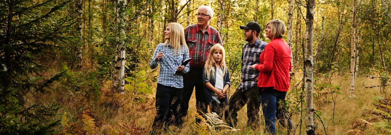 människor i ungskog, lövskog 