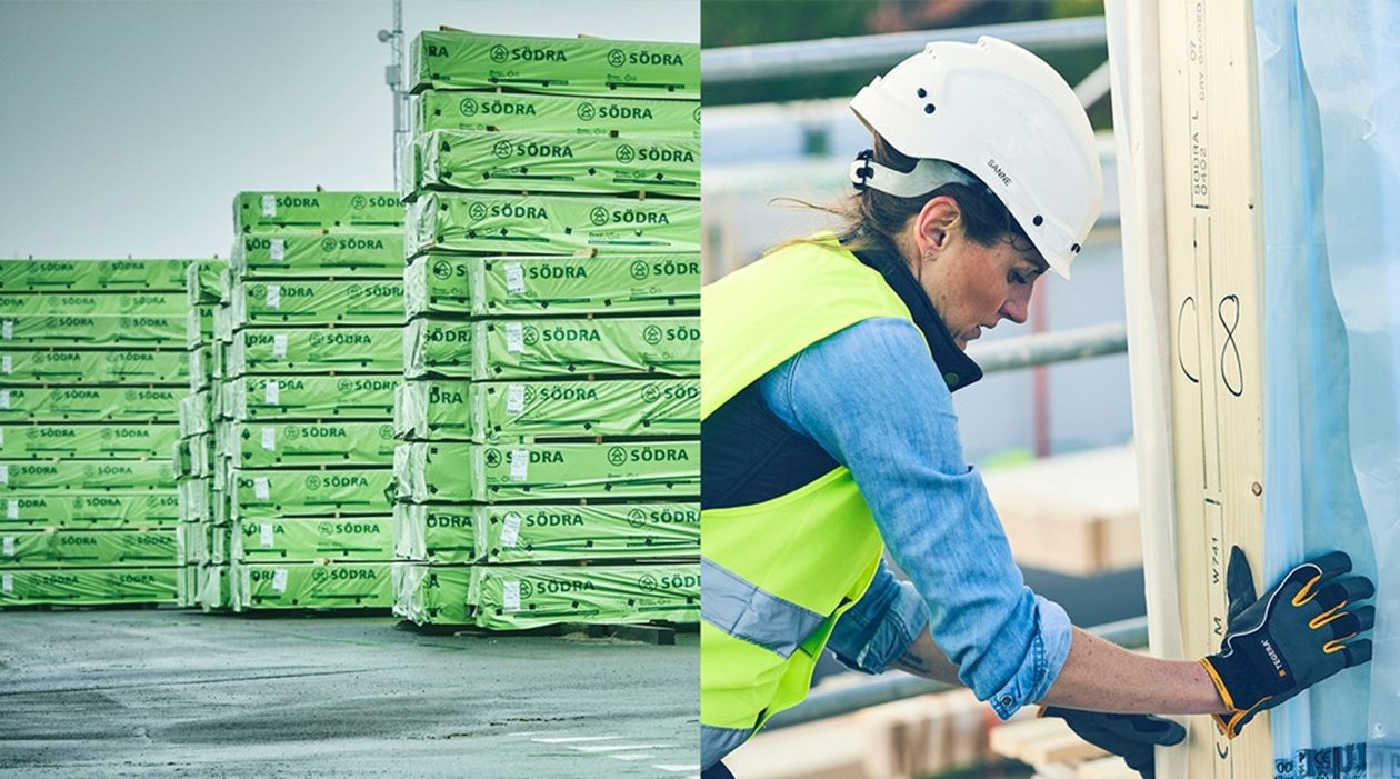 wood warehouse, woman building with wood