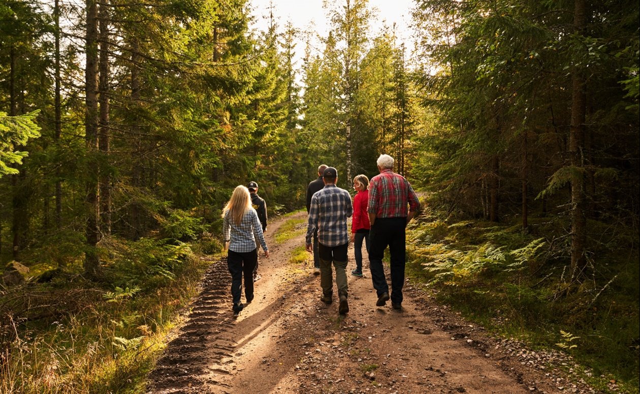 Skogsinspektor medlem 2020.
Från vänster skogsinspektor Åsa Andersson, Albin Carlsson, Ingemar Levinsson, längst fram Hugo Carlsson, Simon Carlsson, Katarina Carlsson.