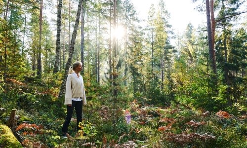 Woman in forest