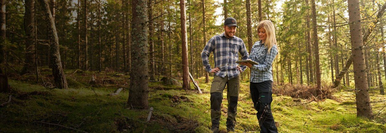 Röjningskampanj Röjning Skogsinspektor Åsa Andersson träffar medlem Albin Carlsson