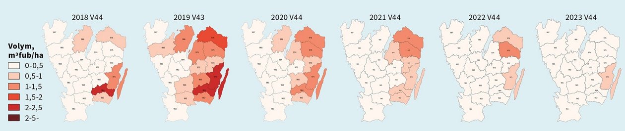 Granbarkborreskador 2018-2023