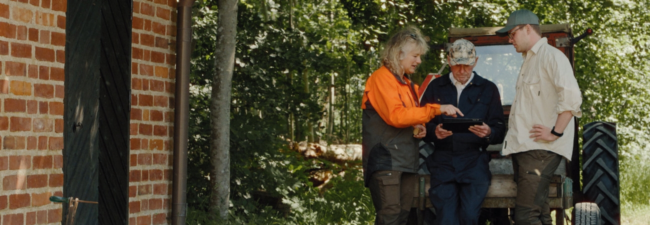 Bilder från filmen om Familjeskogsbruken My von Friesendorff, Carl von Friesendorff och Henrik von Friesendorff