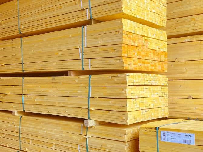 Yellow treated battens