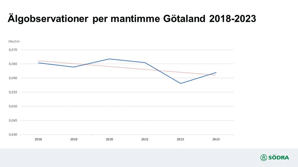 Älgobservationer per mantimme